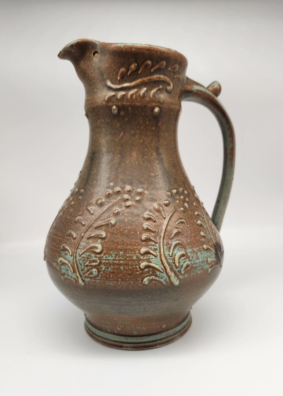 Rustic Floral Teal Pitcher