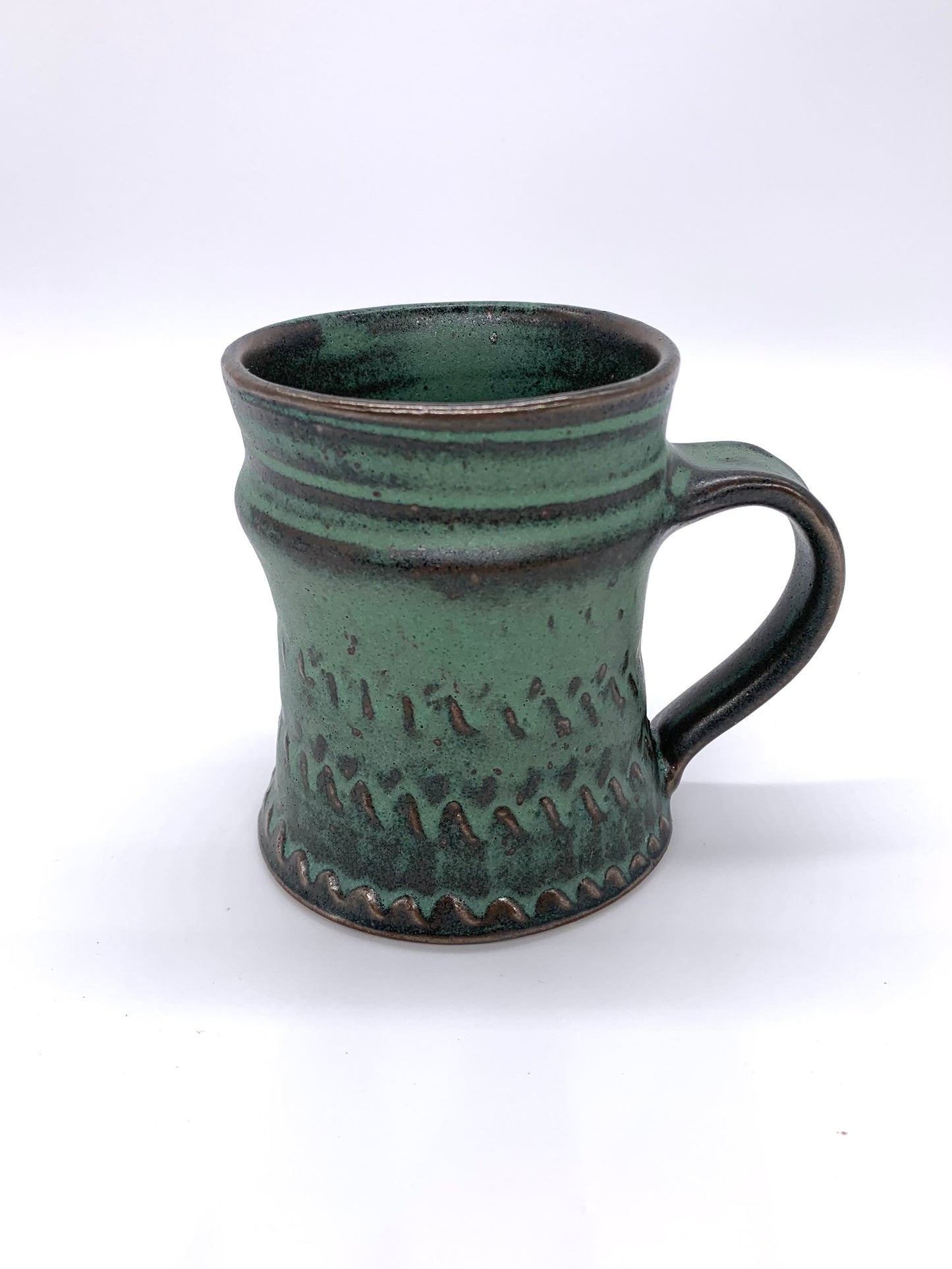 Green and Black Textured Mug